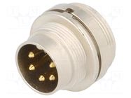 Connector: M16; socket; male; PIN: 5; 5A; 250V; soldering; IP40; 240° LUMBERG