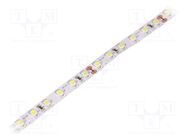 LED tape; white cold; 3528; 12V; LED/m: 96; 8mm; white PCB; 120° OPTOFLASH