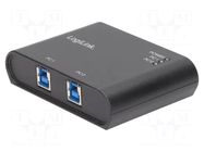 Switch; USB 3.0; black; Input: USB B socket x2; Out: USB A socket LOGILINK