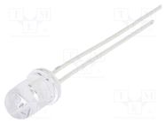 LED; 5mm; yellow green; 500÷750mcd; 30°; Front: convex; 12V OPTOSUPPLY