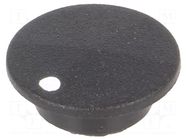 Cap; plastic; push-in; black; Indicator: white dot CLIFF