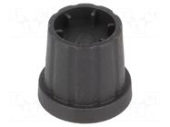 Knob; with flange; plastic; Øshaft: 4mm; Ø16.5x19.2mm; black CLIFF