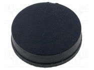 Self-adhesive foot; black; rubber; A: 14mm; B: 5mm; C: 3.6mm FIX&FASTEN