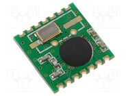 Module: RF; FM receiver; FSK; 433.92MHz; SPI; -109dBm; 2.2÷5.4VDC HOPE MICROELECTRONICS