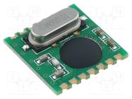 Module: RF; FM receiver; FSK; 868MHz; SPI; -109dBm; 2.2÷5.4VDC; SMD HOPE MICROELECTRONICS