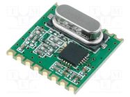 Module: RF; FM transceiver; FSK; 433.92MHz; SPI; -121dBm; 13dBm; SMD HOPE MICROELECTRONICS