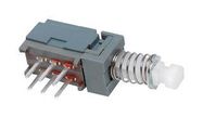 PB SWITCH, DPDT, 0.1A, 30VDC, THT