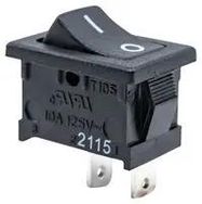 ROCKER SWITCH, SPST, 10A, 125VAC, PANEL