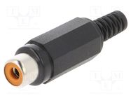 Connector: RCA; plug; female; with strain relief; straight LUMBERG