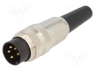 Connector: M16; plug; male; soldering; for cable; PIN: 5; 5A; 250V 