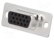 Connector: D-Sub HD; PIN: 15; plug; female; for cable; soldering ENCITECH