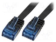 Patch cord; U/UTP; 6; stranded; Cu; PVC; black; 2m; 32AWG; flat cable LOGILINK