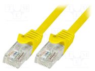 Patch cord; U/UTP; 6; stranded; CCA; PVC; yellow; 2m; 24AWG LOGILINK