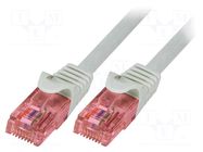 Patch cord; U/UTP; Cat: 6; RJ45 plug,both sides; stranded; Cu; 1m LOGILINK