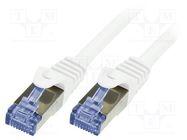 Patch cord; S/FTP; 6a; stranded; Cu; LSZH; white; 1m; 26AWG LOGILINK