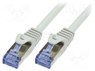 Patch cord; S/FTP; 6a; stranded; Cu; LSZH; grey; 10m; 26AWG LOGILINK