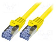 Patch cord; S/FTP; 6a; stranded; Cu; LSZH; yellow; 1m; 26AWG LOGILINK