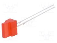 LED; rectangular; 1.8x7.05mm; red; 150÷220mcd; 30°; Front: flat OPTOSUPPLY