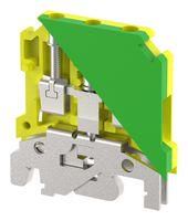 GND TERMINAL BLOCK, DIN RAIL, 2POS/14AWG