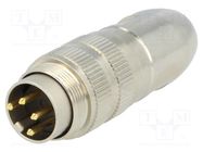 Connector: M16; plug; male; soldering; for cable; PIN: 4; 5A; 250V 