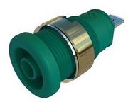 CONNECTOR, 4MM SOCKET, GREEN, 25A, QC