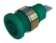 CONNECTOR, 4MM SOCKET, GREEN, 32A, QC