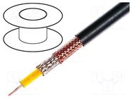 Wire: coaxial; RG6AU; wire; CCS; PVC; black; 8.4mm HELUKABEL