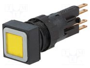 Switch: push-button; 16mm; Stabl.pos: 2; yellow; filament lamp EATON ELECTRIC