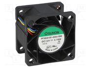 Fan: DC; axial; 12VDC; 38x38x28mm; 30.75m3/h; 51.8dBA; ball; 28AWG SUNON