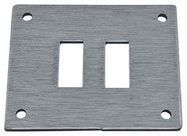 FACE PLATE, 2POS, 55X45X2MM, ALUM