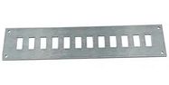 FACE PLATE, 12POS, 205X45X2MM, ALUM