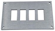 FACE PLATE, 4POS, 107X66X2.5MM, ALUM