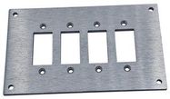 FACE PLATE, 4POS, 107X66X2.5MM, ALUM