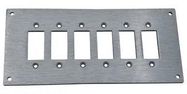 FACE PLATE, 6POS, 145X66X2.5MM, ALUM