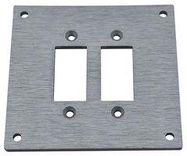 FACE PLATE, 2POS, 69X66X2.5MM, ALUM