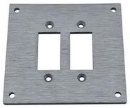 FACE PLATE, 2POS, 69X66X2.5MM, ALUM