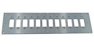 FACE PLATE, 12POS, 259X66X2MM, ALUM