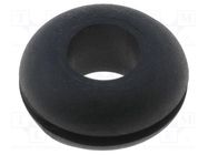 Grommet; Ømount.hole: 7.7mm; Øhole: 4.8mm; black; -40÷135°C; UL94HB 