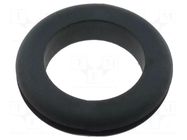 Grommet; Ømount.hole: 17.1mm; Øhole: 14.2mm; black; -40÷135°C ESSENTRA