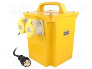 Transformer: protective; 2.2/3.3kVA; 230VAC; 110V; IP44; encased TOROIDY