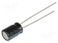 Supercapacitor; THT; 1F; 2.7VDC; ±20%; Body dim: Ø6.3x9mm; 4Ω; EDLC NICHICON