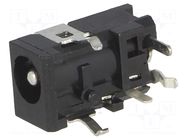 Connector: DC supply; socket; male; 2A; angled 90°; on PCBs; THT LUMBERG