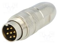 Connector: M16; plug; male; soldering; for cable; PIN: 7; 5A; 250V 