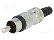 Connector: RCA; plug; male; with strain relief; straight LUMBERG