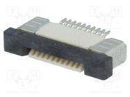 Connector: FFC/FPC; horizontal; PIN: 10; top contacts,ZIF; SMT ADAM TECH