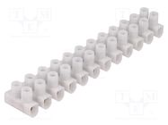 Terminal block; screw terminal; 1.5÷6mm2; 450V; ways: 12; white ELECTRO TERMINAL