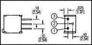 TRIMMER POTENTIOMETER, 1KOHM 25TURN THROUGH HOLE