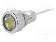 Indicator: LED; flat; yellow; Ø8.2mm; IP67; for PCB; brass; ØLED: 5mm SIGNAL-CONSTRUCT