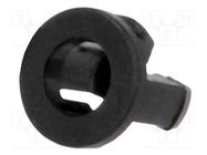 LED holder; 3mm; one-piece; black; UL94V-2; L: 5.2mm; Mat: polyamide FIX&FASTEN