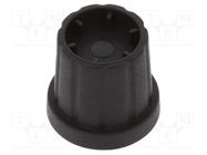 Knob; with flange; plastic; Øshaft: 6.35mm; Ø16.5x19.2mm; black CLIFF